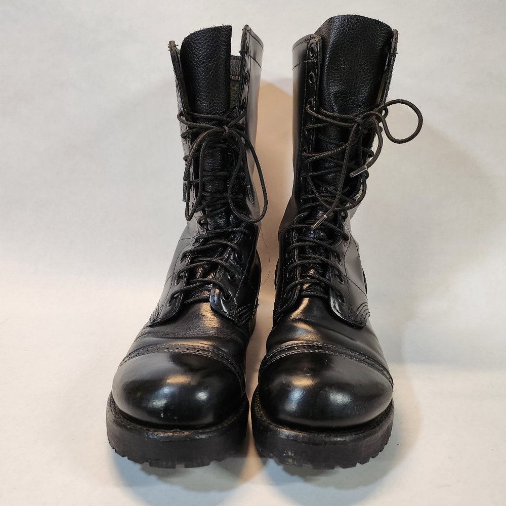 Corcoran black leather combat boots women's